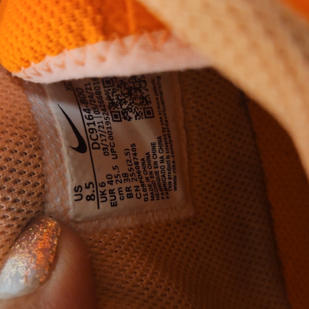 Nike Women's Bright Orange Athletic Shoes - Picture 2 of 8